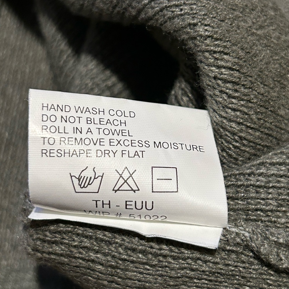 Woolridge Vtg 90’s Ramie Blend Dark Olive Green‎ and Tan Cardigan w/Tree Pattern - Picture 8 of 9
